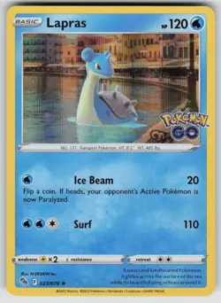 LAPRAS 023/078 HOLO RARE POKEMON GO POKEMON HOLO NEAR MINT - Image 1