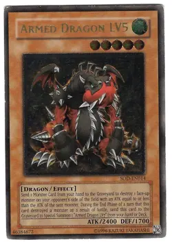 YUGIOH - ARMED DRAGON LV5 - SOUL OF THE DUELIST - ULTIMATE RARE - EX - SOD-EN014 - Image 1