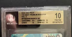 One Piece: Marco #PRB02-008 SR - The Best Premium Booster Vol. 2 - BGS 10 - Image 2