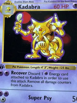 Pokemon Kadabra Card 32/102 1st Edition Base Set Shadowless - Image 3