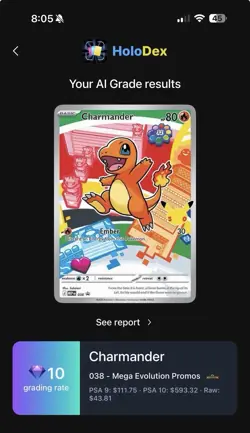 Pokemon TCG Charmander 038 Mega Evolution Promos Holo PSA 10 Contender - Image 3