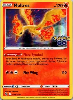 Moltres 012/078 Holo Rare Pokemon GO Pokemon Holo Near Mint - Image 1
