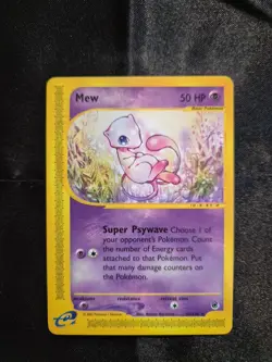 Pokemon Mew 055/165 Expedition Base Set Rare 50 HP. Non-holo Never Played With. - Image 1