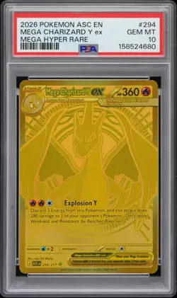 2026 POKEMON ASC EN-ASCENDED HEROES MEGA HYPER RARE MEGA CHARIZARD Y EX PSA 10 - Image 1