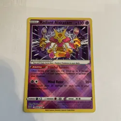 Pokemon : SWSH SILVER TEMPEST RADIANT ALAKAZAM 59/195 RADIANT RARE - Image 1