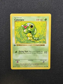 Caterpie #45 Pokemon Base Set Shadowless 1st Edition NM-LP - Image 1