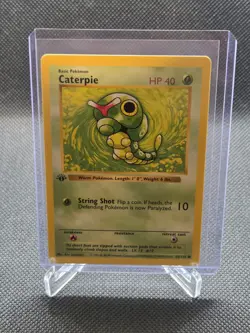 Caterpie #45 Pokemon Base Set Shadowless 1st Edition NM-LP - Image 3