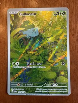 Pokemon Bulbasaur Illustration Rare Full Art Holo 166/165 Scarlet & Violet 151 … - Image 1