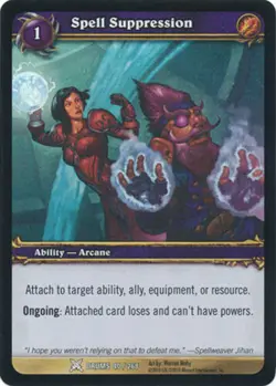 3x Spell Suppression - Foil - Common Near Mint Archives - World of Warcraft TCG - Image 1