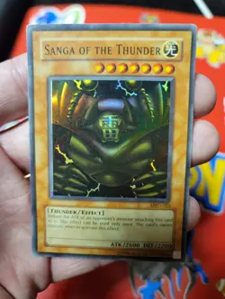 Yugioh Sanga of the Thunder MRD-E025 Super Rare Yugioh Card Konami 2002 - Image 1