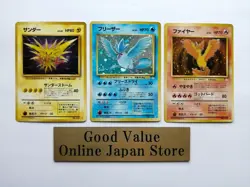 【3set】Pokemon Card Articuno Zapdos & Moltres Holo Rare Japanese Old Back Vintage - Image 1