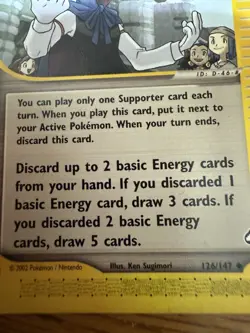 Pokemon Juggler Trainer Card Uncommon #126 of 147 Card is in Excellent Condition - Image 4