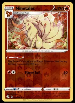 Ninetales 031/264 Uncommon Fusion Strike Pokemon Reverse Holo Near Mint - Image 1