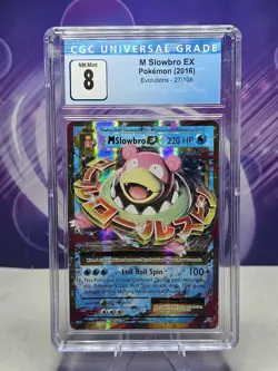 Pokemon XY Evolutions 2016 Slowbro EX Holo Ultra Rare CGC 8 NM/Mint - Image 1