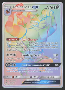 Incineroar GX 188/181 Secret Rare Pokemon TCG Team Up VLP - Image 1
