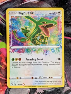 Pokemon TCG Rayquaza Holo Card Vivid Voltage 138/185 Amazing Rare NM - Image 1
