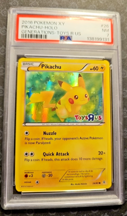 2016 Pokemon Pikachu 26/83 XY Generations Holo STAMPED Toys R Us Promo PSA 7 NM - Image 1