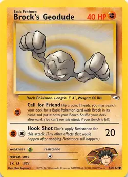Brock's Geodude (66) 066/132 Gym Heroes Pokemon - Image 1