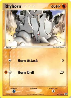 Rhyhorn 62/106 Emerald Pokemon - Image 1