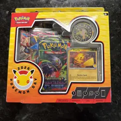 Collection Box Pokemon Booster Packs Pikachu Promo Card Coin 2026 - Image 1