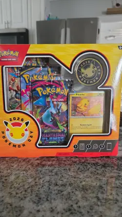 New Sealed Pokemon Day 2026 Collection, 3 Packs & Pikachu Promo IN HAND READY - Image 1