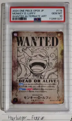 2024 one piece JP op09 monkey d. luffy wanted poster SP PSA 10 - Image 1