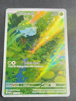 Pokemon TCG Bulbasaur Illustration Rare Holo Card 166/165 Scarlet and Violet 151 - Image 1