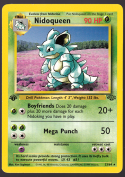 Nidoqueen 23/64 1st Edition Jungle Pokemon Card 1999 LP - Image 1