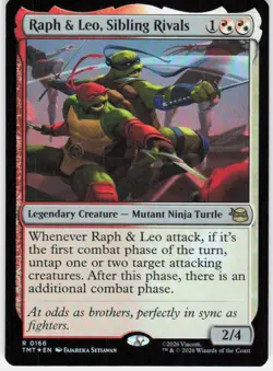 Raph & Leo Sibling Rivals Foil 166 TMNT Magic the Gathering - Image 1