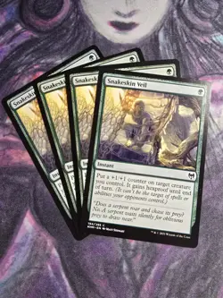 (x4) Snakeskin Veil 194/285 Playset Non Foil Common Kaldheim MTG Near Mint - Image 1