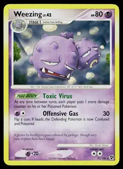 Pokemon Card Great Encounters Weezing 31/106 Rare - Image 1