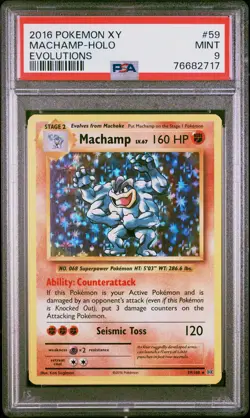 Pokemon XY Evolutions MACHAMP HOLO PSA 9 - Image 1