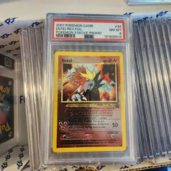 Entei 34/53 Pokemon Movie Promo 2001 PSA 8 NM-MT WITH Double SWIRL 🌀 - Image 1