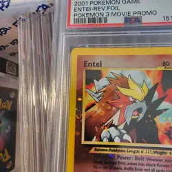 Entei 34/53 Pokemon Movie Promo 2001 PSA 8 NM-MT WITH Double SWIRL 🌀 - Image 2
