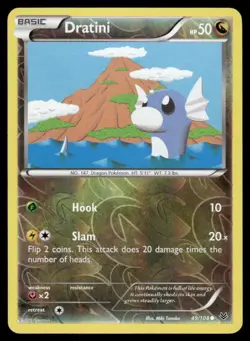 2015 Pokemon Dratini Common Roaring Skies 49/108 Reverse Holo LP - Image 1