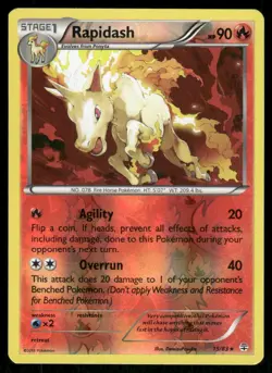 2016 Pokemon Rapidash Rare Generations 15/83 Reverse Holo LP - Image 1