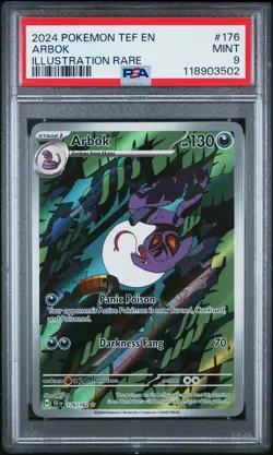 2024 POKEMON TEF EN-TEMPORAL FORCES ILLUSTRATION RARE #176 ARBOK PSA 9 - Image 1