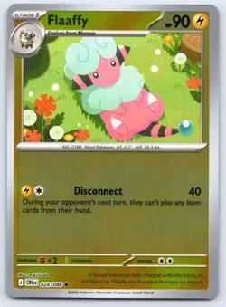 Flaaffy 028/086 ME04: Chaos Rising Reverse Holo Pokemon NM - Image 1