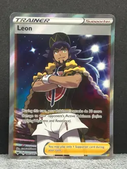 Leon 182/185 Ultra Rare Vivid Voltage Pokemon Holo Near Mint - Image 1