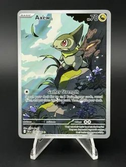 Axew 145/086 SV: Black Bolt Illustration Rare Full Art Holo Pokemon MM - Image 1