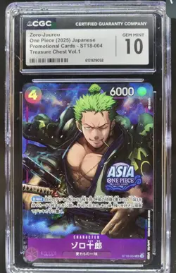 2025 ONE PIECE JP ZORO-JUUROU PROMO ST18-004 CGC 10 ASIA EXCLUSIVE - Image 1