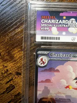 Pokemon TCG Charizard EX 199/165 Scarlet & Violet 151 Card SIR Condition Ace 9 - Image 3