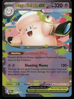 Pokemon Cards Mega Clefable ex 031/088 Perfect Order Double Rare NM - Image 1