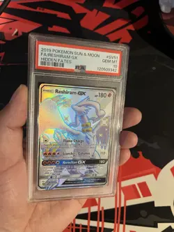 PSA 10 Pokemon Reshiram GX SV51/SV94 Hidden Fates Shiny Vault Full Art Holo - Image 3