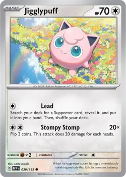 Jigglypuff MEW 039/165 Pokemon SV: Scarlet & Violet 151 Common EN NM - Image 1