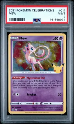 2021 POKEMON CELEBRATIONS #011 MEW PSA 9 - Image 1