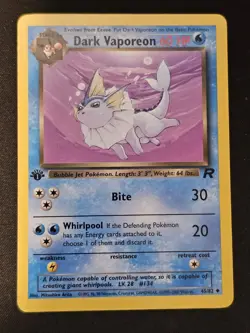 Pokemon TCG Dark Vaporeon 45 1st Edition Team Rocket Mint Near Mint - Image 1