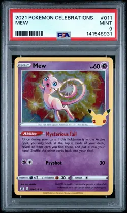 2021 POKEMON CELEBRATIONS #011 MEW PSA 9 - Image 1