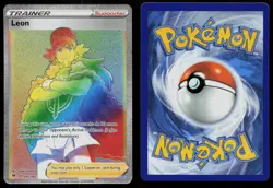 LEON 195/185 RAINBOW RARE VIVID VOLTAGE POKEMON LP - Image 3