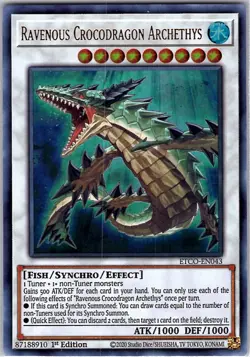 Yugioh Ravenous Crocodragon Archethys ETCO-EN043 Ultra Rare 1st Edition NM - Image 1